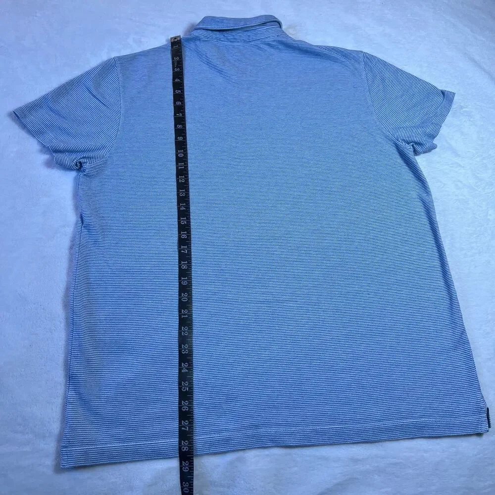 Banana Republic Men's Cotton Stripe Polo Shirt Size L Preppy Classic Casual